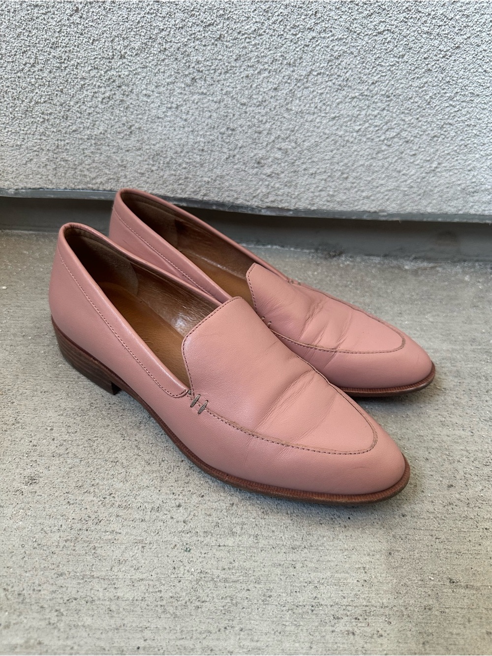 Madewell Frances Loafer J8402 Pink Oyster Leather Loafers Women’s Size 7